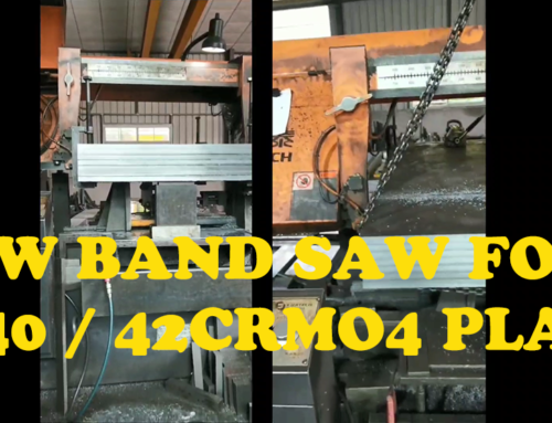新频带锯配有4140 / 42CrMO4钢板切割